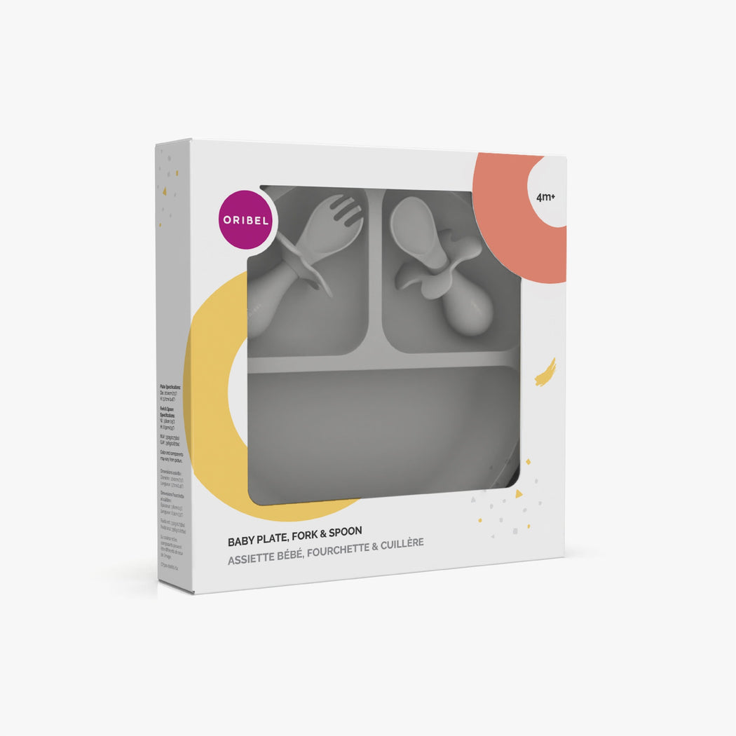 Baby Plate, Fork & Spoon - Earl Grey