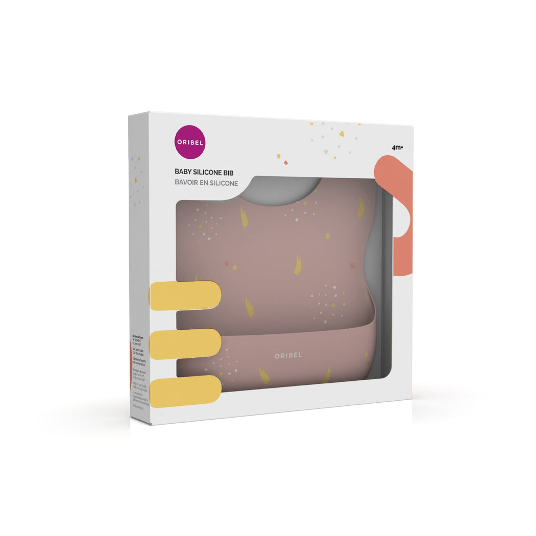 Baby Silicone Bib - Grapefruit Pink