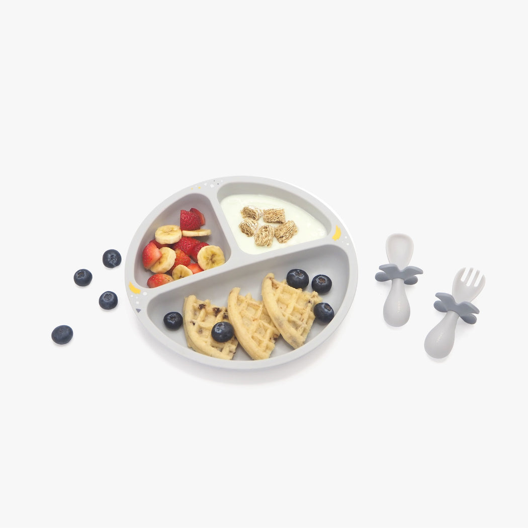 Baby Plate, Fork & Spoon - Earl Grey