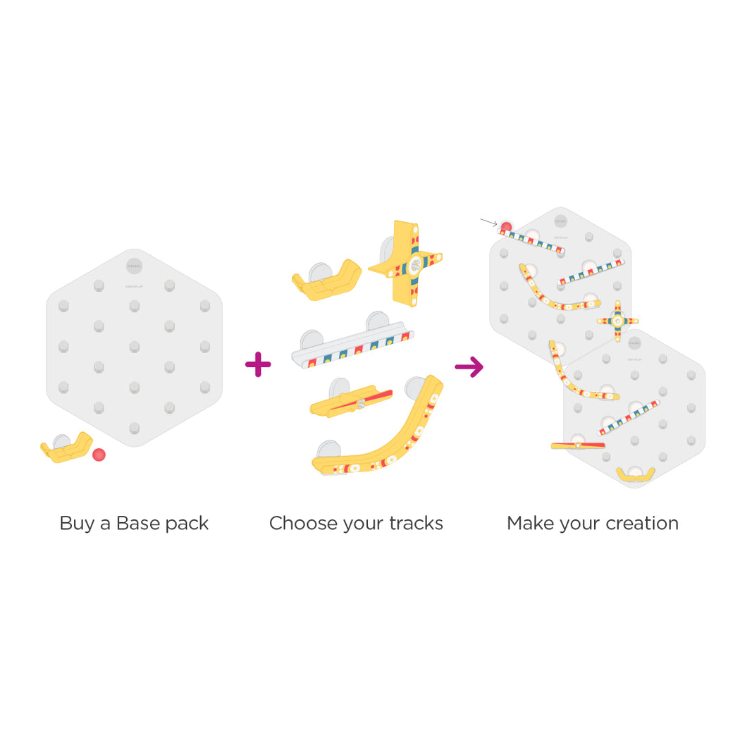 VertiPlay STEM Marble Run | Ultra Fun Play Wall | 6 Mat Bases