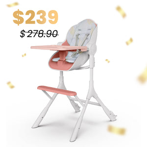 Cocoon Z High Chair | Lounger + Seat Liner Combo - Cotton Candy Pink