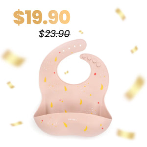 Baby Silicone Bib - Grapefruit Pink