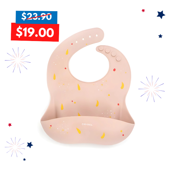 Baby Silicone Bib - Grapefruit Pink