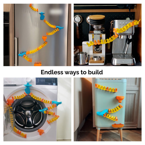VertiPlay Magnetic Marble Run - Builder Set for any magnetic surface