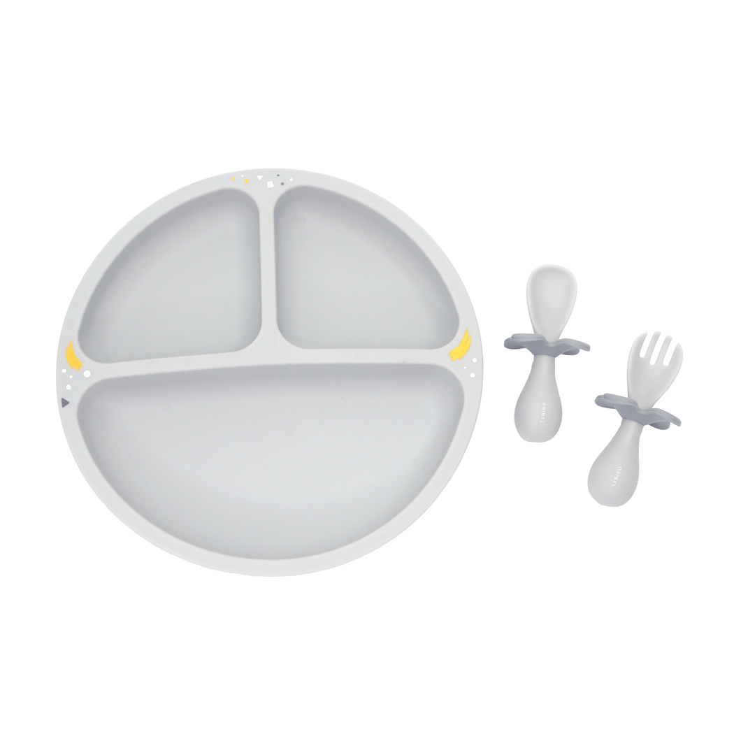 Baby Plate, Fork & Spoon - Earl Grey