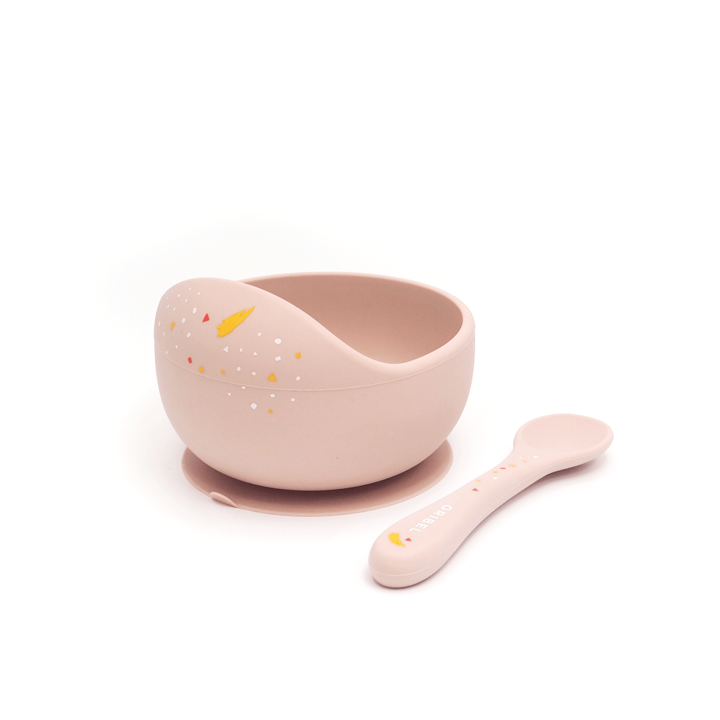 Baby Bowl & Spoon - Grapefruit Pink | Oribel